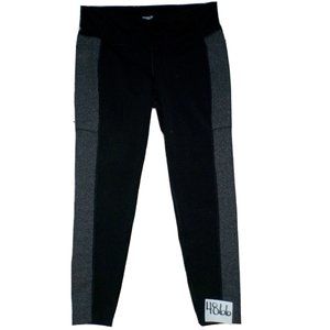 Old Navy Ponte Legging Pants Gusseted Black Gray Herringbone Womens